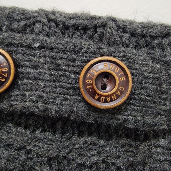 Roots Canada Melange Charcoal Gray Chunky Wool Blended Pullover Sweater XS Used - Picture 5 of 15